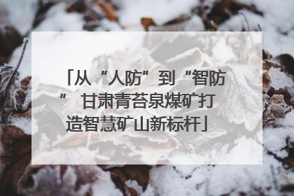 从“人防”到“智防” 甘肃青苔泉煤矿打造智慧矿山新标杆