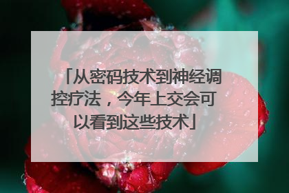 从密码技术到神经调控疗法，今年上交会可以看到这些技术