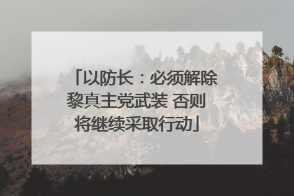 以防长：必须解除黎真主党武装 否则将继续采取行动
