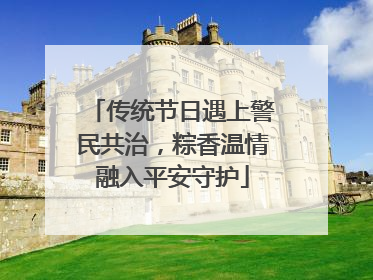 传统节日遇上警民共治，粽香温情融入平安守护
