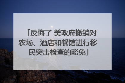 反悔了 美政府撤销对农场、酒店和餐馆进行移民突击检查的豁免