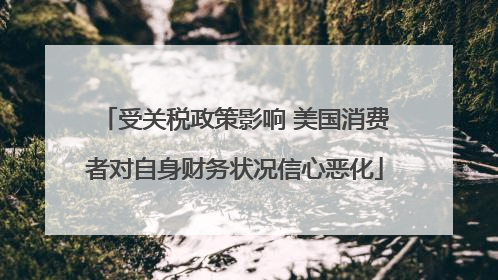 受关税政策影响 美国消费者对自身财务状况信心恶化