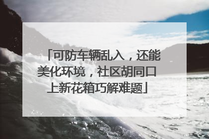 可防车辆乱入，还能美化环境，社区胡同口上新花箱巧解难题