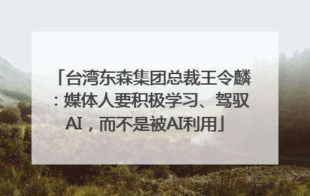 台湾东森集团总裁王令麟：媒体人要积极学习、驾驭AI，而不是被AI利用