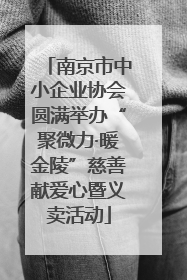 南京市中小企业协会圆满举办“聚微力·暖金陵”慈善献爱心暨义卖活动