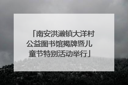 南安洪濑镇大洋村公益图书馆揭牌暨儿童节特别活动举行