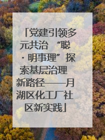 党建引领多元共治 “聪・明事理”探索基层治理 新路径——月湖区化工厂社区新实践