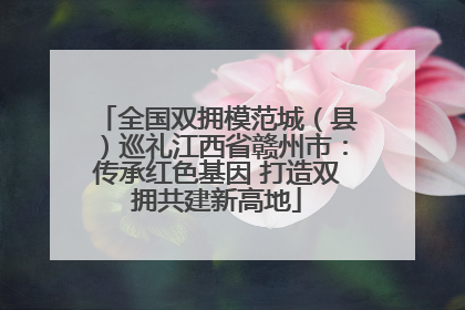 全国双拥模范城（县）巡礼江西省赣州市：传承红色基因 打造双拥共建新高地