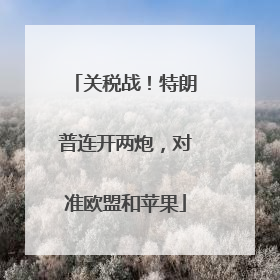 关税战！特朗普连开两炮，对准欧盟和苹果
