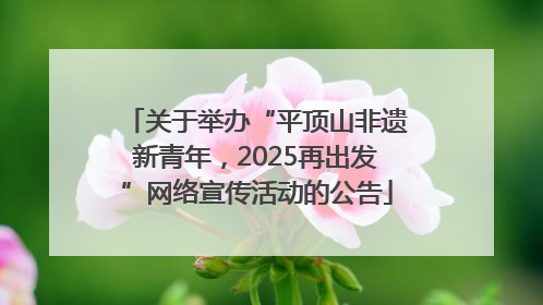 关于举办“平顶山非遗新青年，2025再出发”网络宣传活动的公告