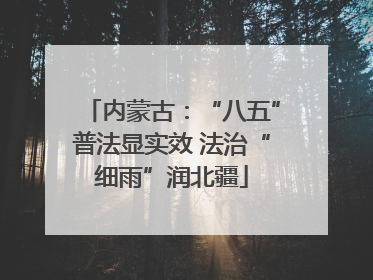 内蒙古：“八五”普法显实效 法治“细雨”润北疆