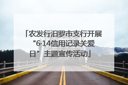 农发行汨罗市支行开展“6·14信用记录关爱日”主题宣传活动