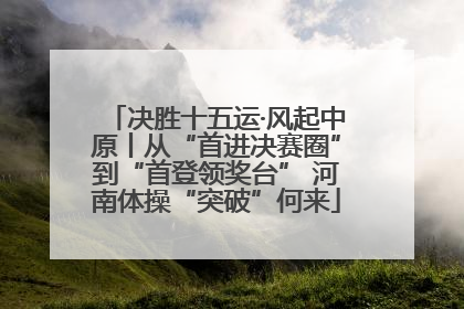决胜十五运·风起中原丨从“首进决赛圈”到“首登领奖台” 河南体操“突破”何来
