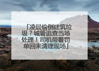 凌晨偷倒建筑垃圾？城管追查当场处理！司机带着罚单回来清理现场