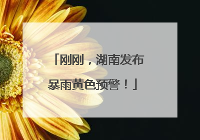 刚刚，湖南发布暴雨黄色预警！