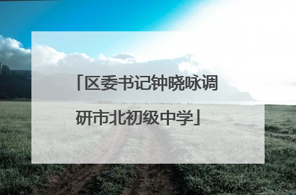 区委书记钟晓咏调研市北初级中学