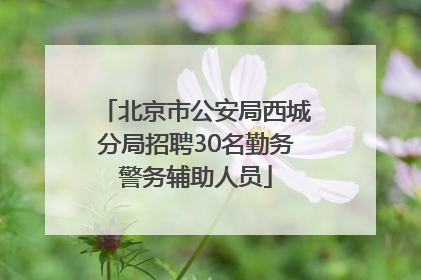 北京市公安局西城分局招聘30名勤务警务辅助人员