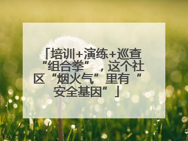 培训+演练+巡查“组合拳”，这个社区“烟火气”里有“安全基因”
