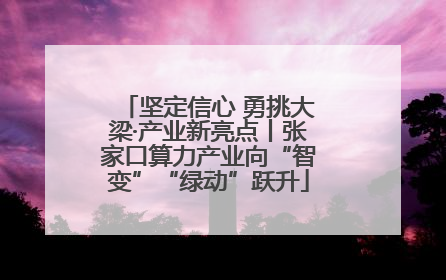 坚定信心 勇挑大梁·产业新亮点丨张家口算力产业向“智变”“绿动”跃升