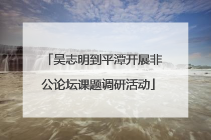 吴志明到平潭开展非公论坛课题调研活动