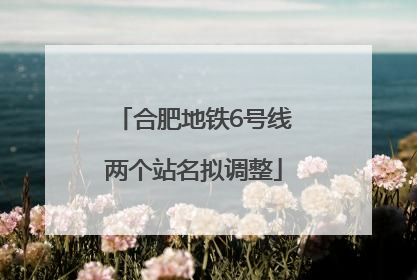 合肥地铁6号线两个站名拟调整