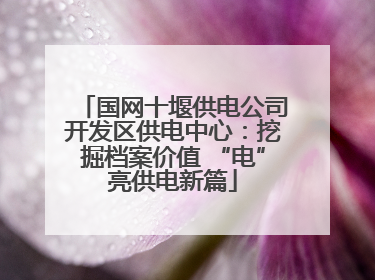 国网十堰供电公司开发区供电中心：挖掘档案价值 “电”亮供电新篇