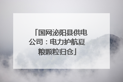 国网泌阳县供电公司：电力护航夏粮颗粒归仓