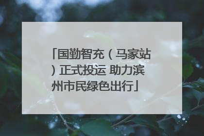 国勤智充（马家站）正式投运 助力滨州市民绿色出行
