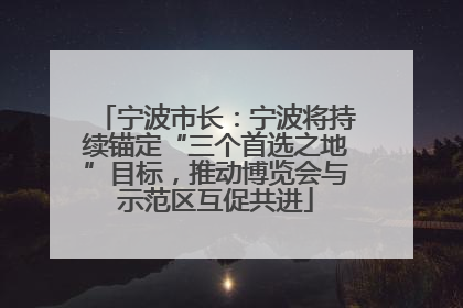 宁波市长：宁波将持续锚定“三个首选之地”目标，推动博览会与示范区互促共进