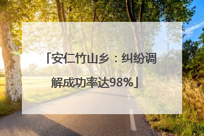 安仁竹山乡：纠纷调解成功率达98%