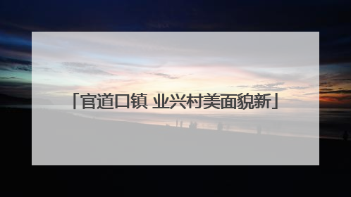 官道口镇 业兴村美面貌新