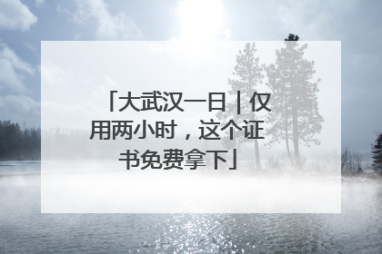大武汉一日｜仅用两小时，这个证书免费拿下