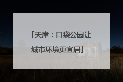 天津：口袋公园让城市环境更宜居