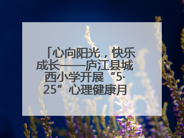 心向阳光，快乐成长——庐江县城西小学开展“5·25”心理健康月系列活动