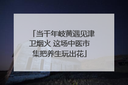 当千年岐黄遇见津卫烟火 这场中医市集把养生玩出花