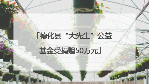 德化县“大先生”公益基金受捐赠50万元