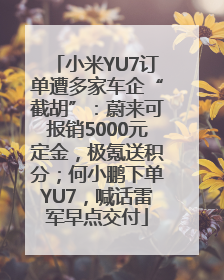 小米YU7订单遭多家车企“截胡”：蔚来可报销5000元定金，极氪送积分；何小鹏下单YU7，喊话雷军早点交付