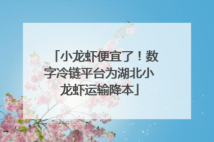 小龙虾便宜了！数字冷链平台为湖北小龙虾运输降本