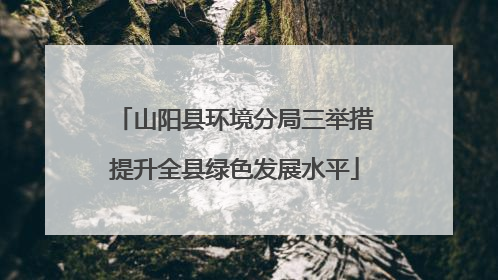 山阳县环境分局三举措提升全县绿色发展水平