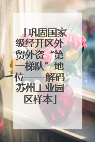 巩固国家级经开区外贸外资“第一梯队”地位——解码苏州工业园区样本