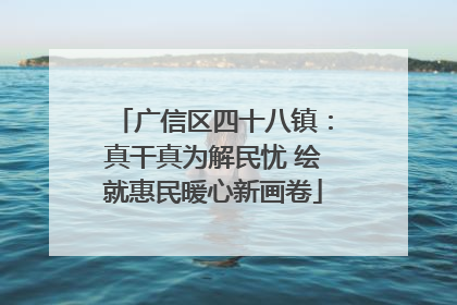 广信区四十八镇：真干真为解民忧 绘就惠民暖心新画卷