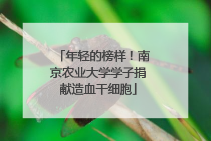 年轻的榜样！南京农业大学学子捐献造血干细胞