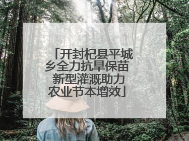开封杞县平城乡全力抗旱保苗 新型灌溉助力农业节本增效