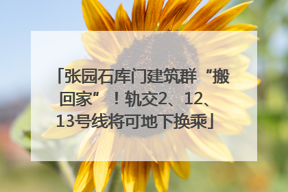 张园石库门建筑群“搬回家”！轨交2、12、13号线将可地下换乘