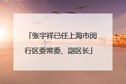 张宇祥已任上海市闵行区委常委、副区长