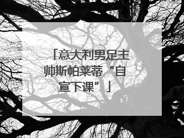 意大利男足主帅斯帕莱蒂“自宣下课”