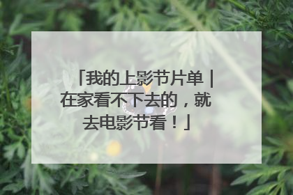 我的上影节片单｜在家看不下去的，就去电影节看！