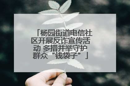 杨园街道电信社区开展反诈宣传活动 多措并举守护群众“钱袋子”