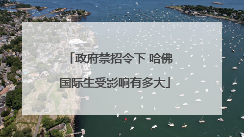 政府禁招令下 哈佛国际生受影响有多大