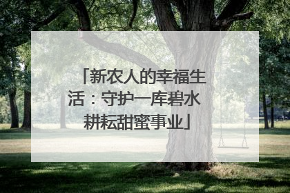 新农人的幸福生活：守护一库碧水 耕耘甜蜜事业